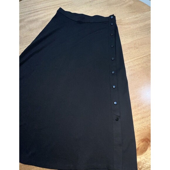 CJ Banks Black Maxi Skirt w/side Buttons Size X - Picture 3 of 10